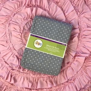 Circo Fitted Crib Sheet Gray White Polka Dots